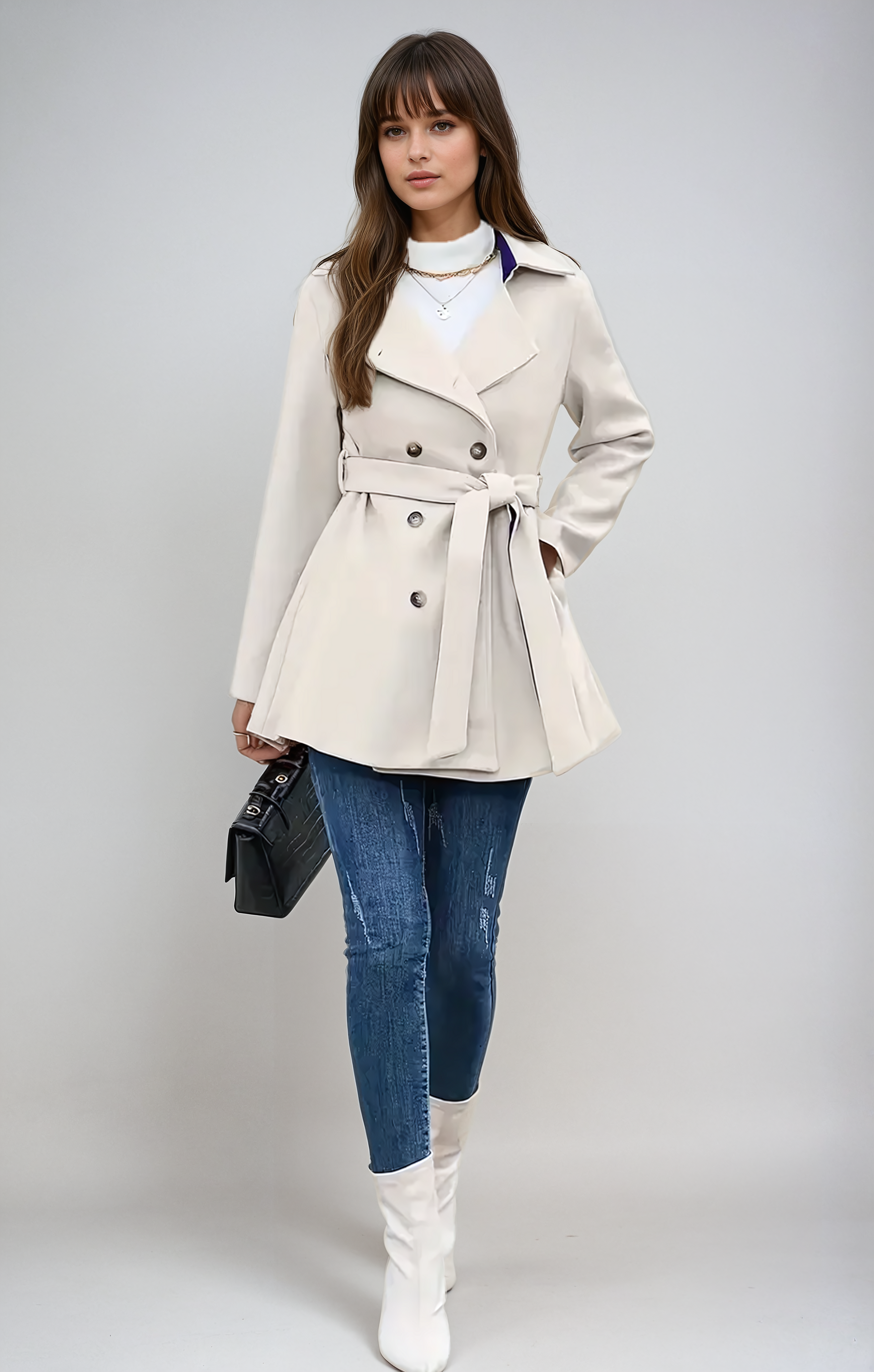 Breasted Belted Coat