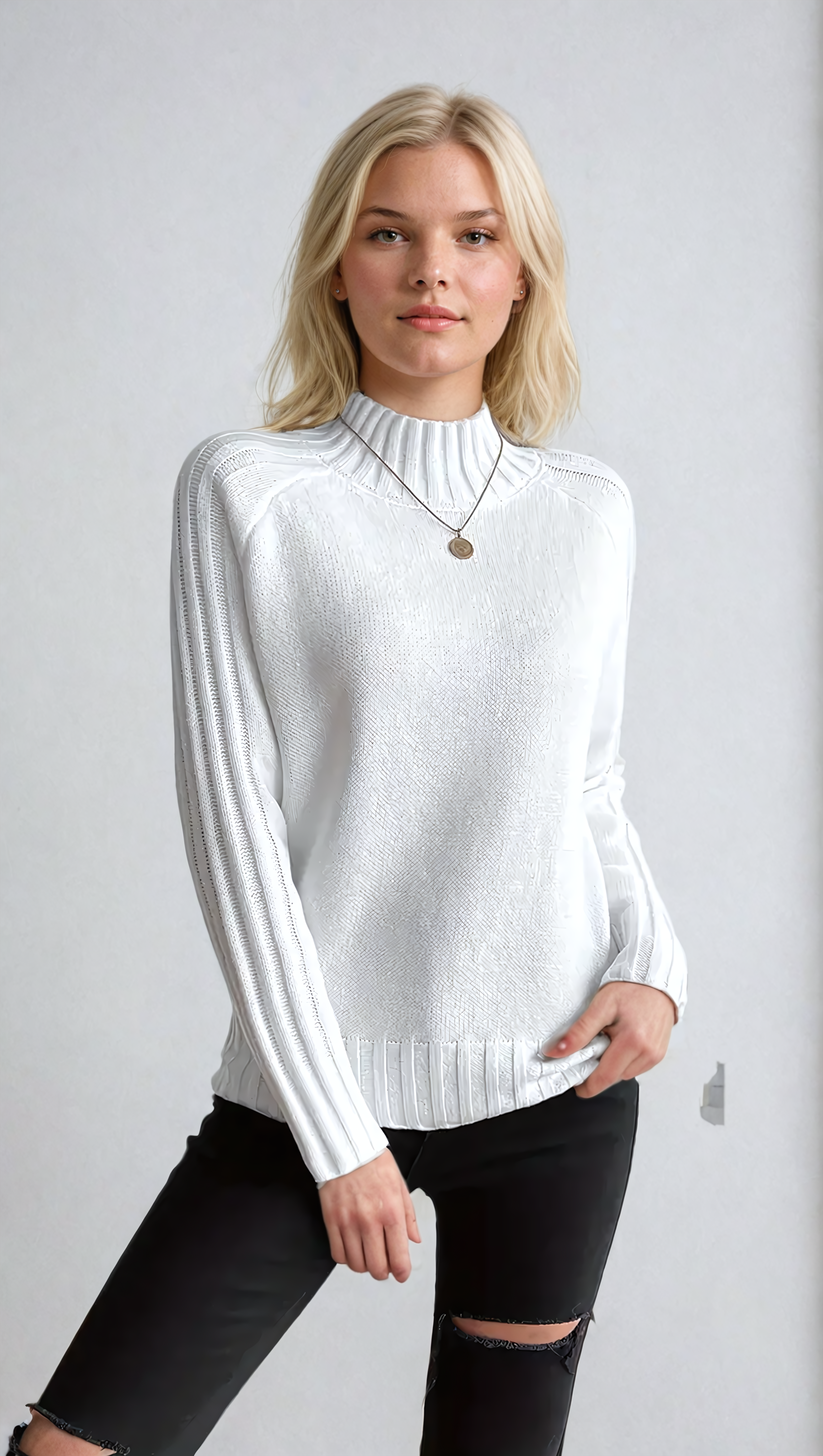 Eleganter Gebreide-Rollkragenpullover