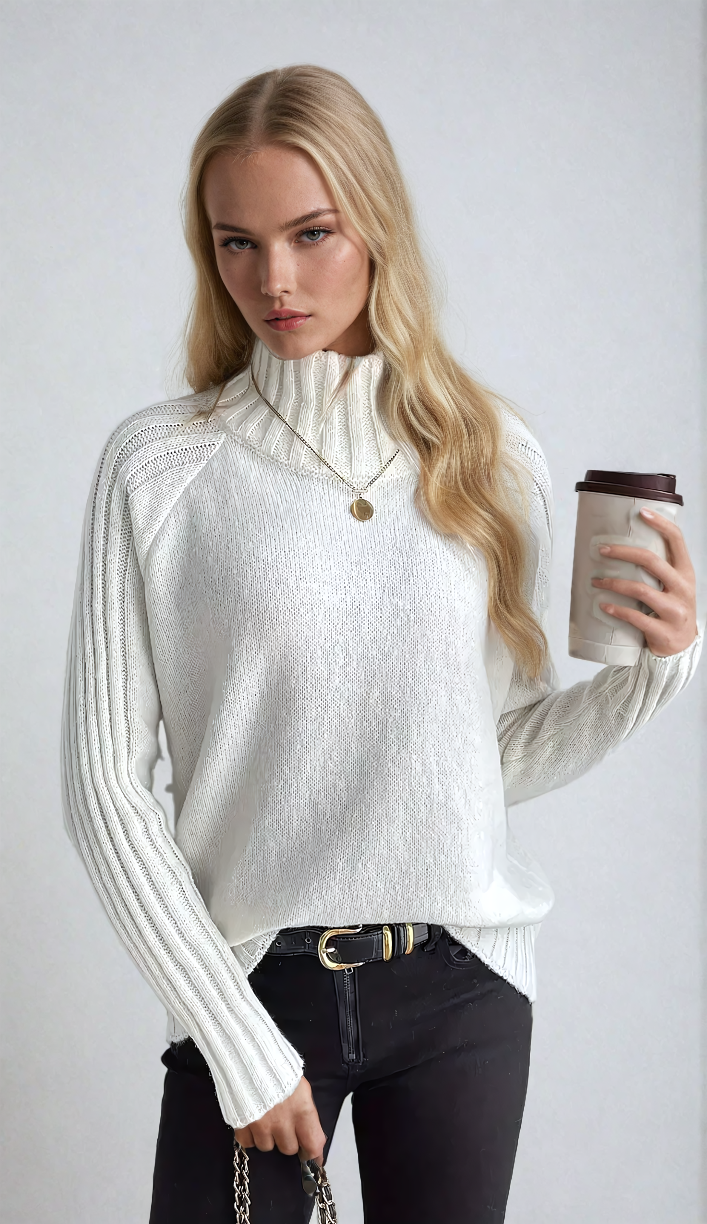 Eleganter Gebreide-Rollkragenpullover