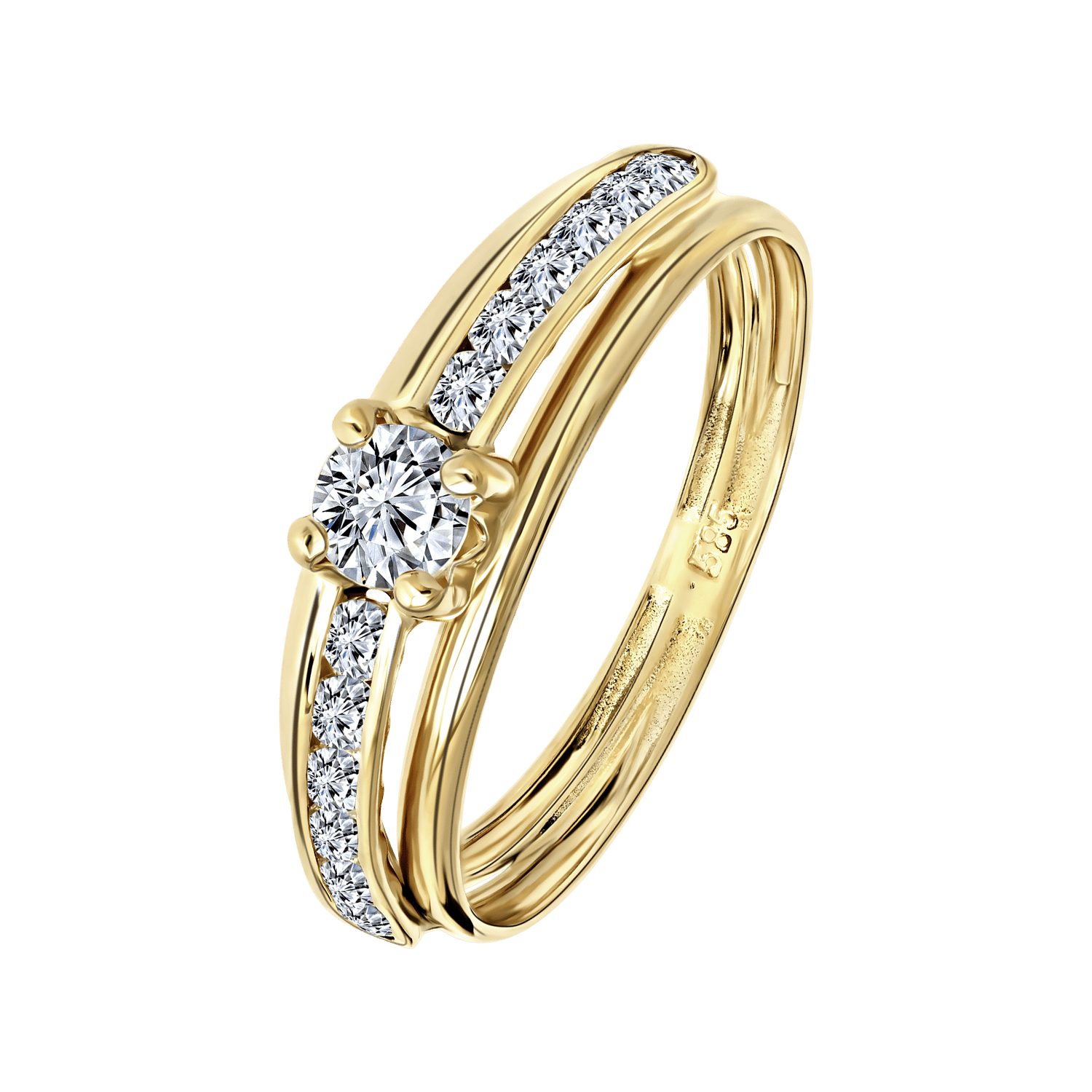 14 Karat Gelbgold-Ring mit Zirkonia