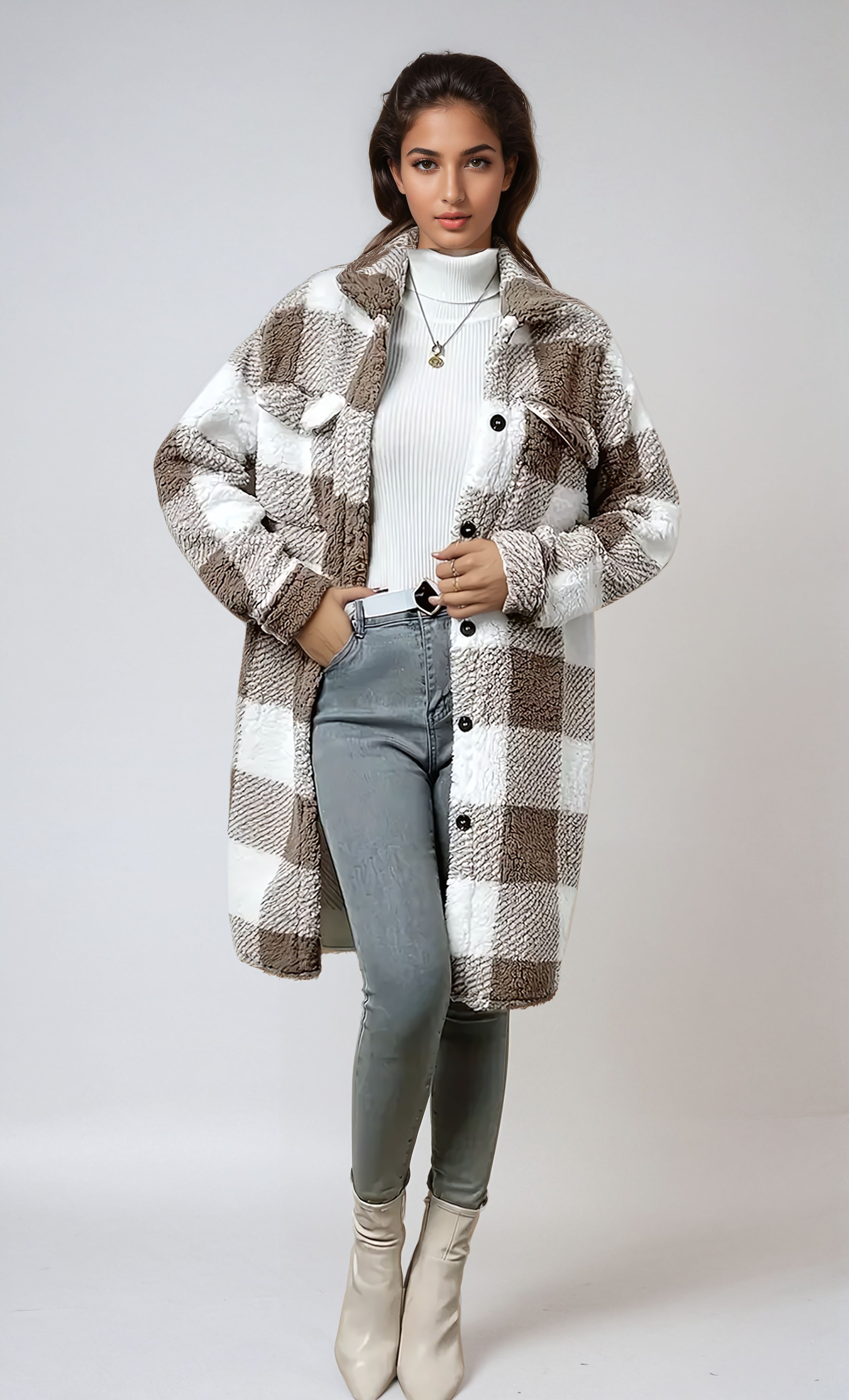 Plaid Luxe Sherpa Jacket