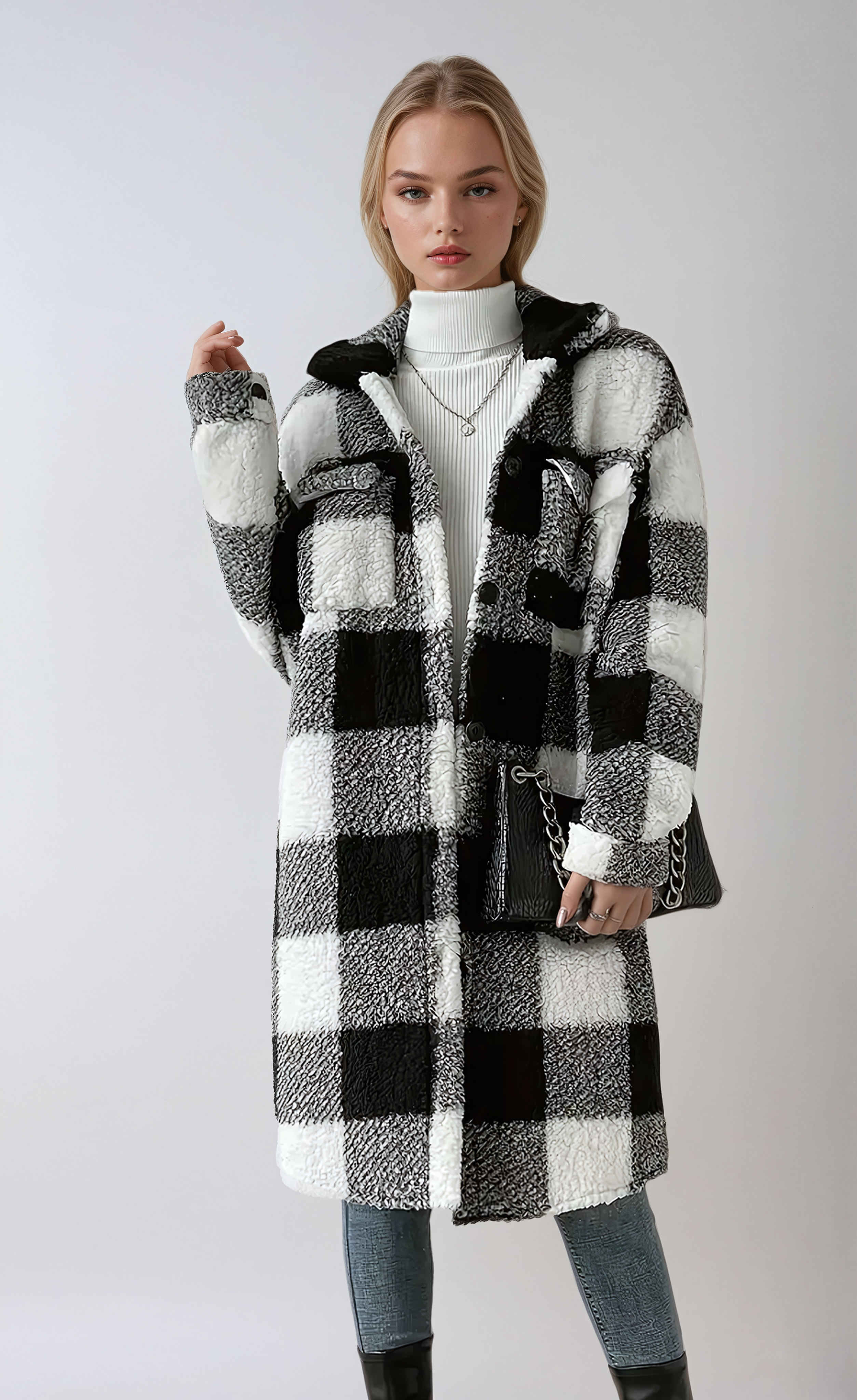 Plaid Luxe Teddy Coat