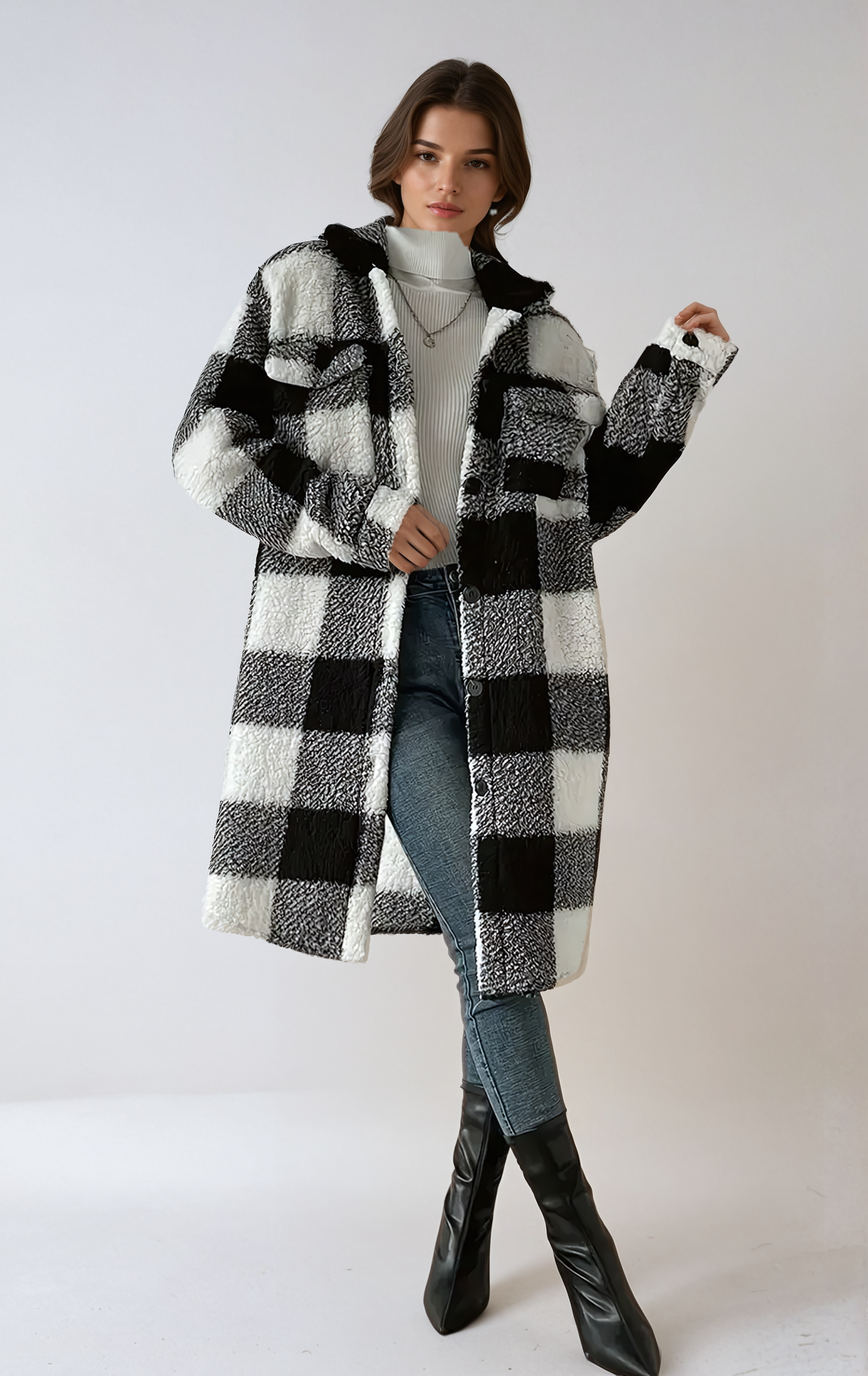 Plaid Luxe Teddy Coat