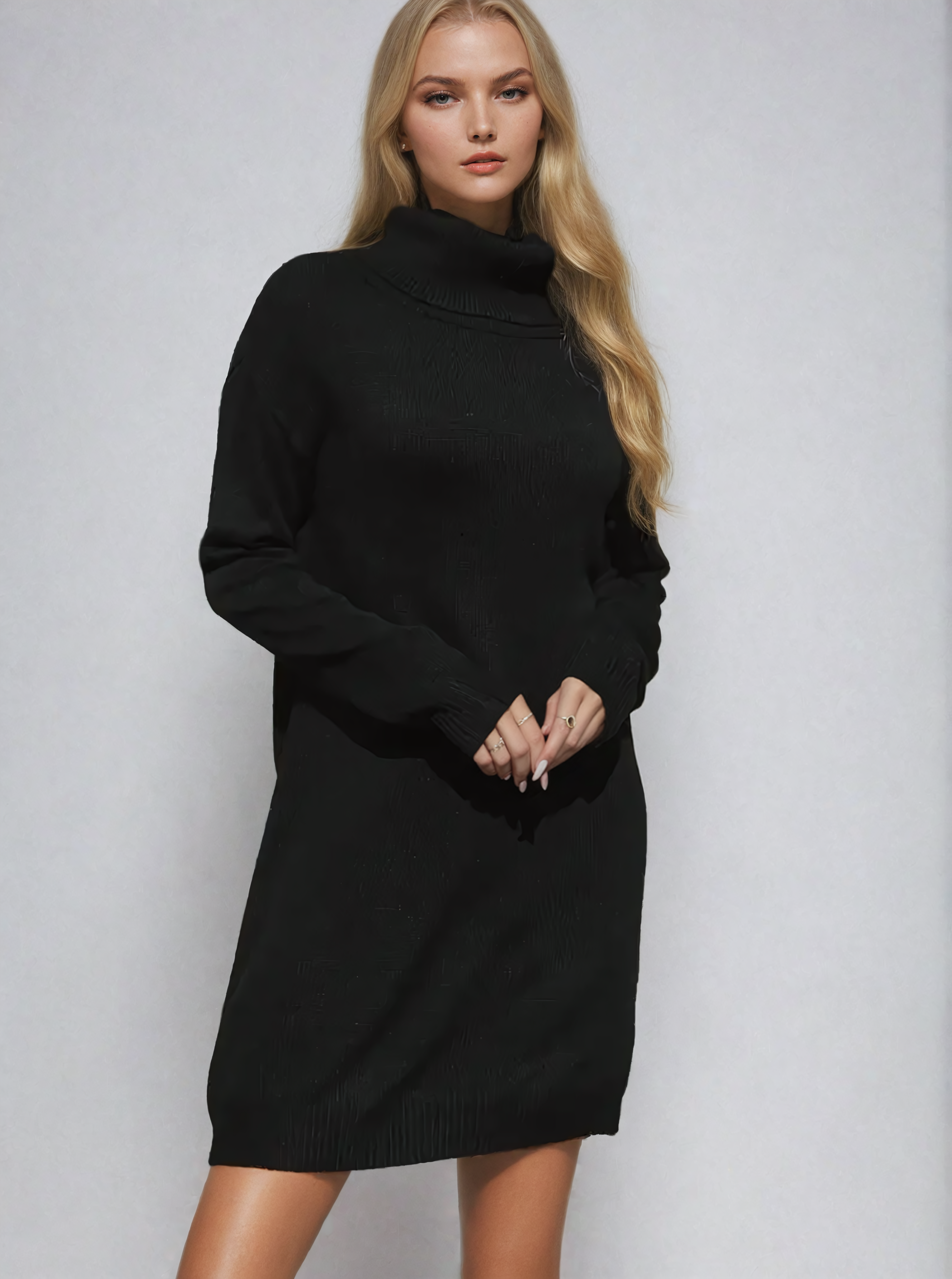 Eleganter Gebreide-Rollkragenpullover mit Lange Mouwen