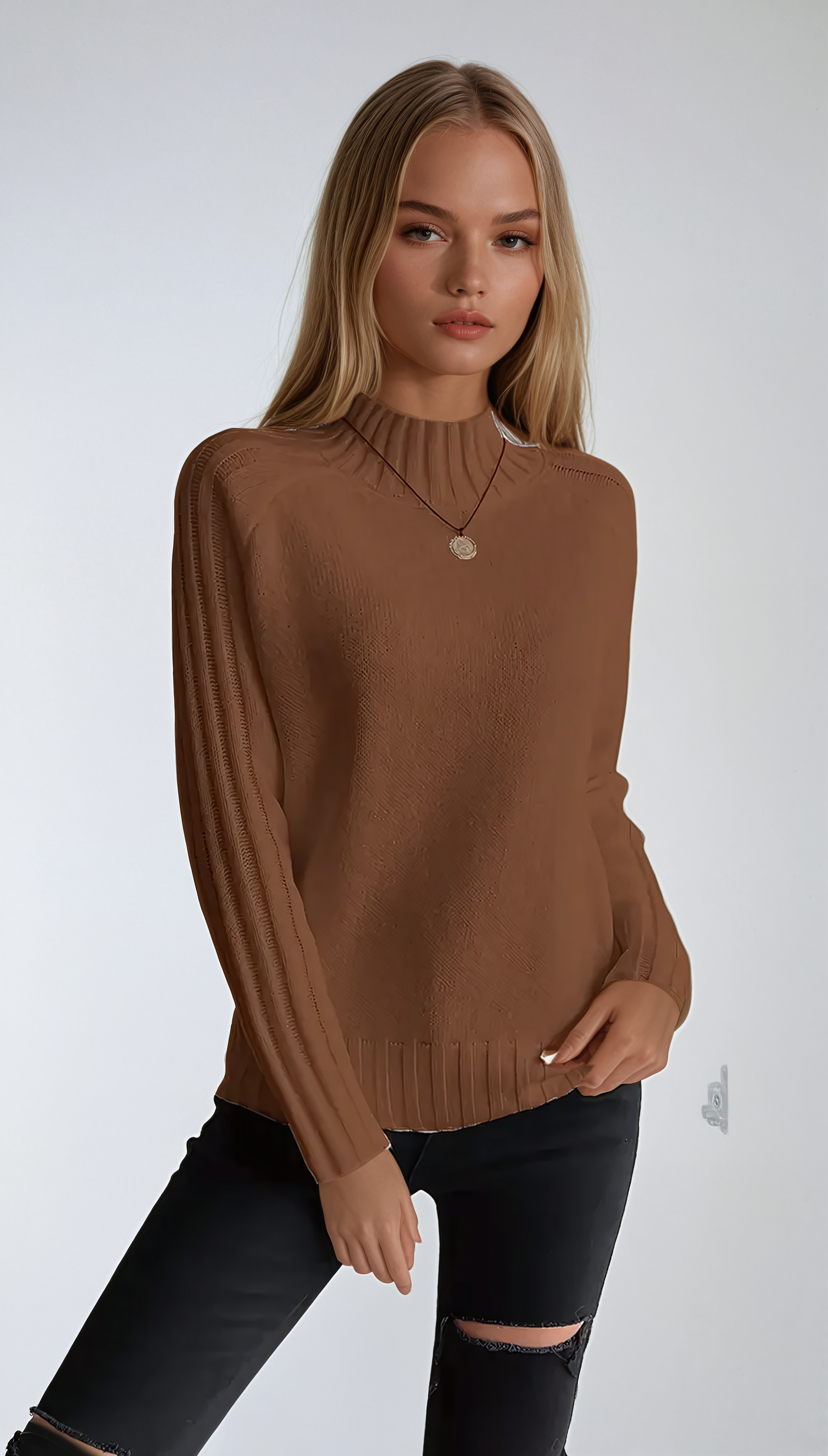 Eleganter Gebreide-Rollkragenpullover