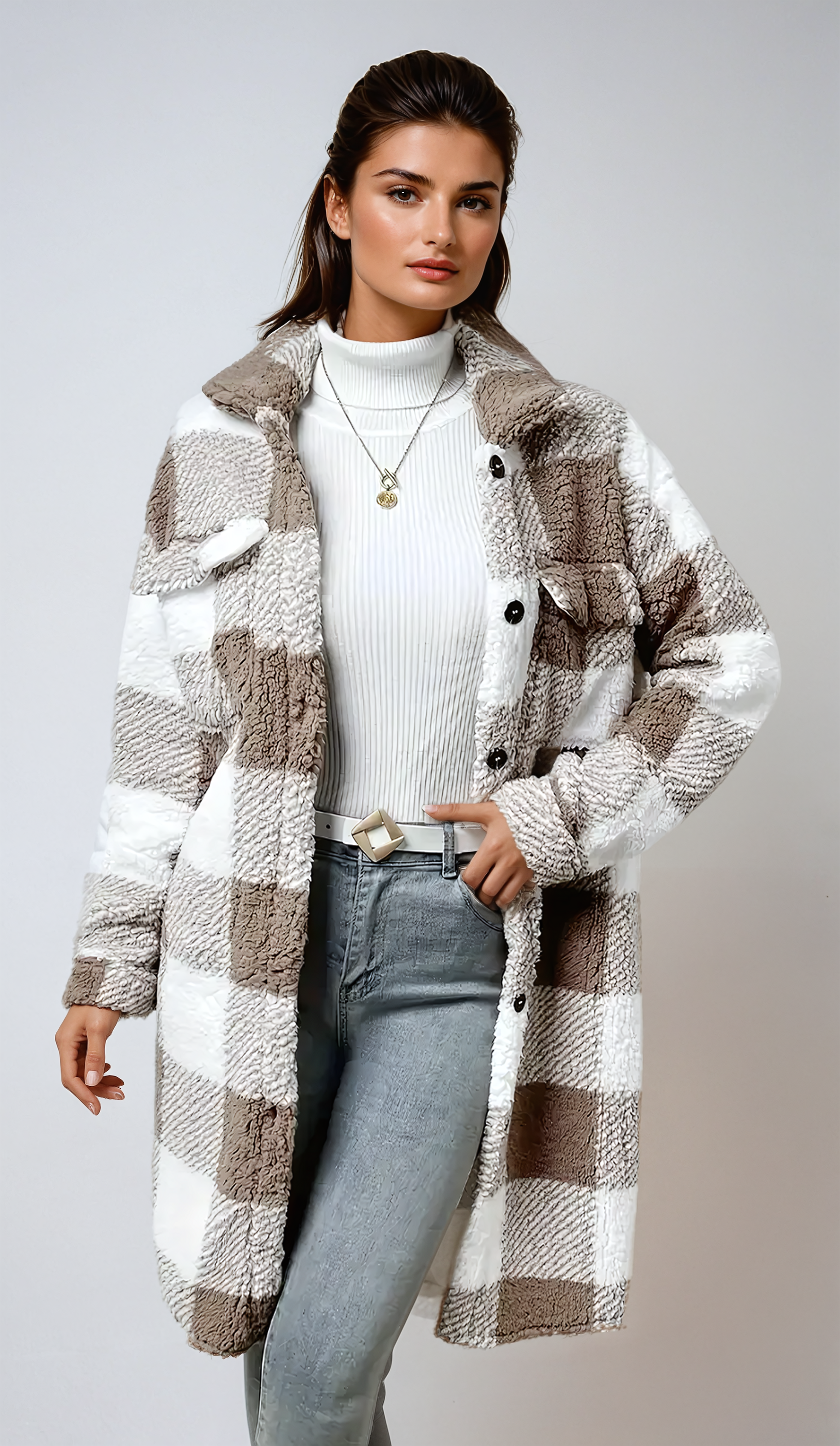 Plaid Luxe Sherpa Jacket