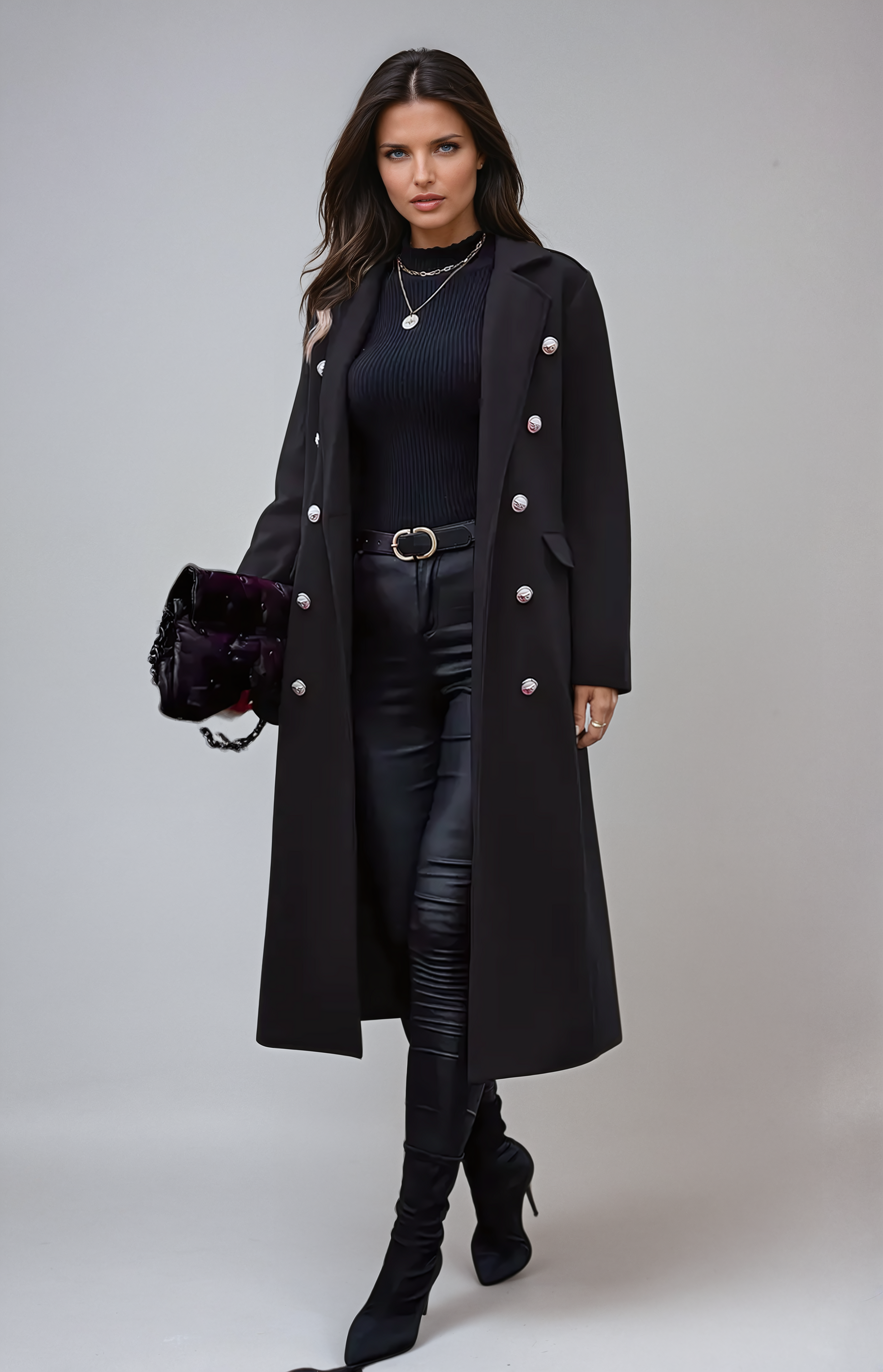 Elegant Crest Lapel Coat