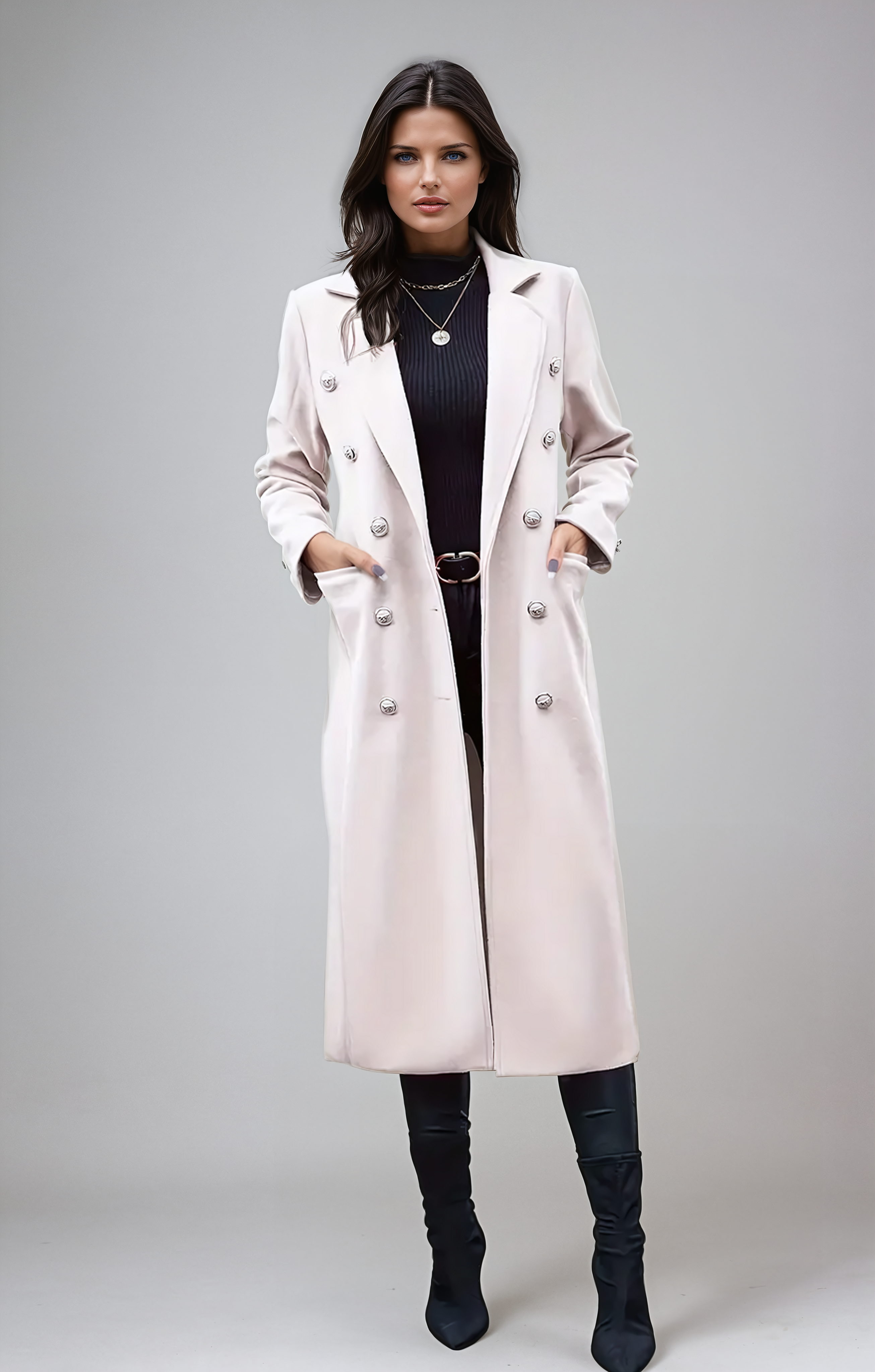 Breasted Lapel Coat