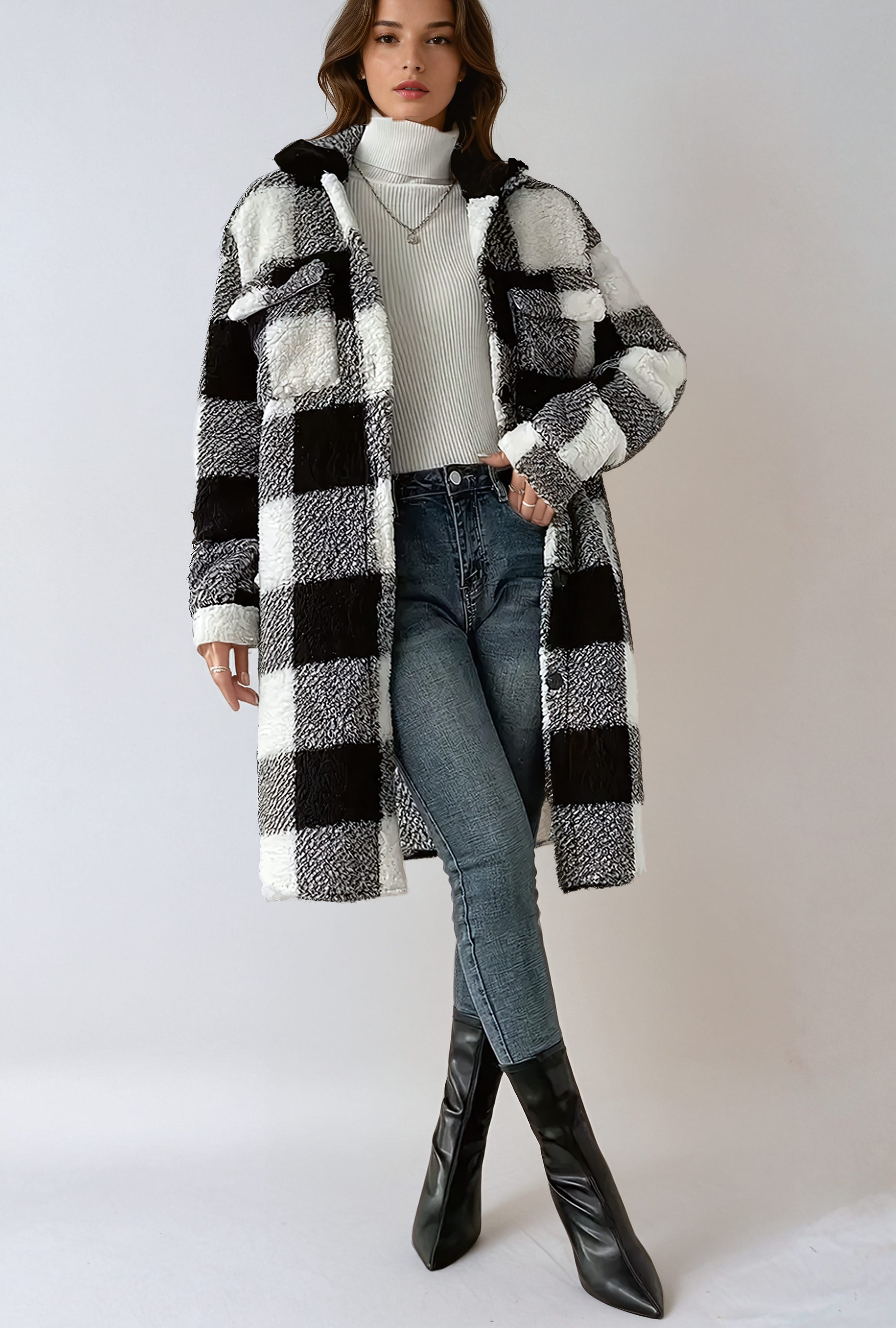 Plaid Luxe Teddy Coat