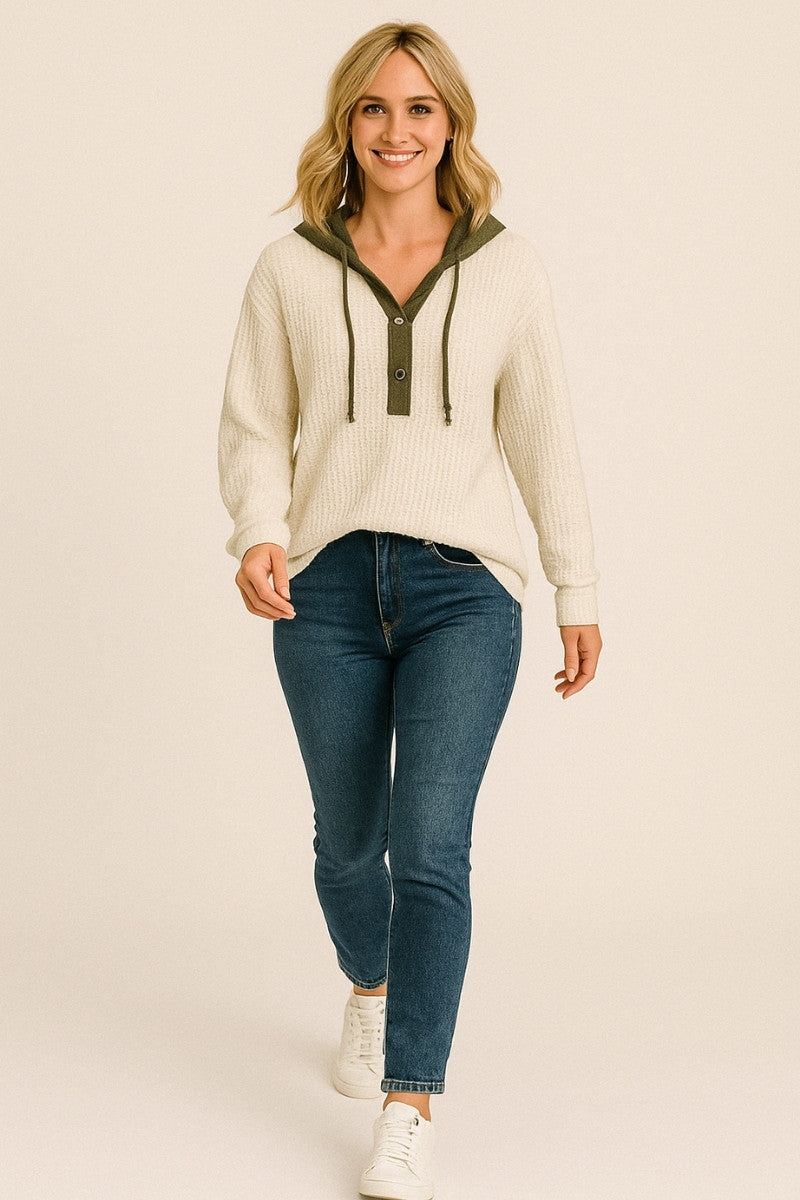 BlushEase Waffle Hoodie