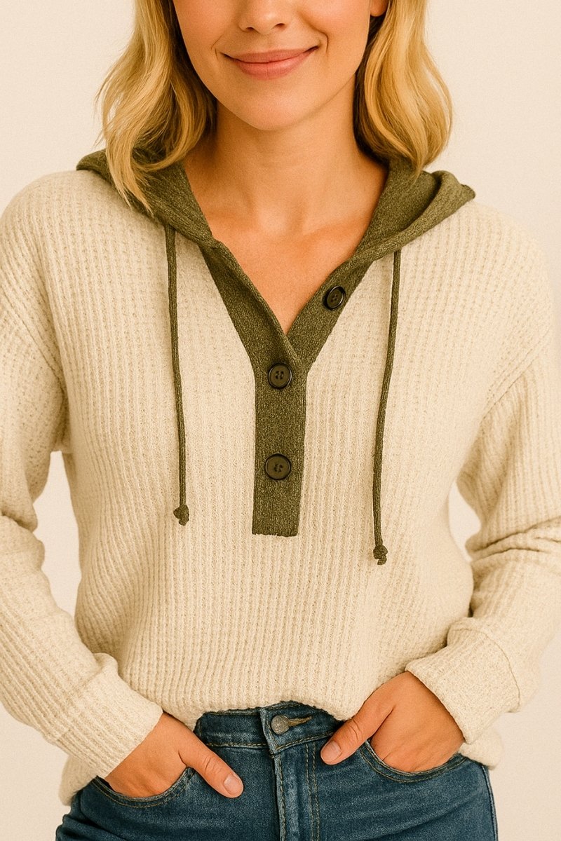 BlushEase Waffle Hoodie