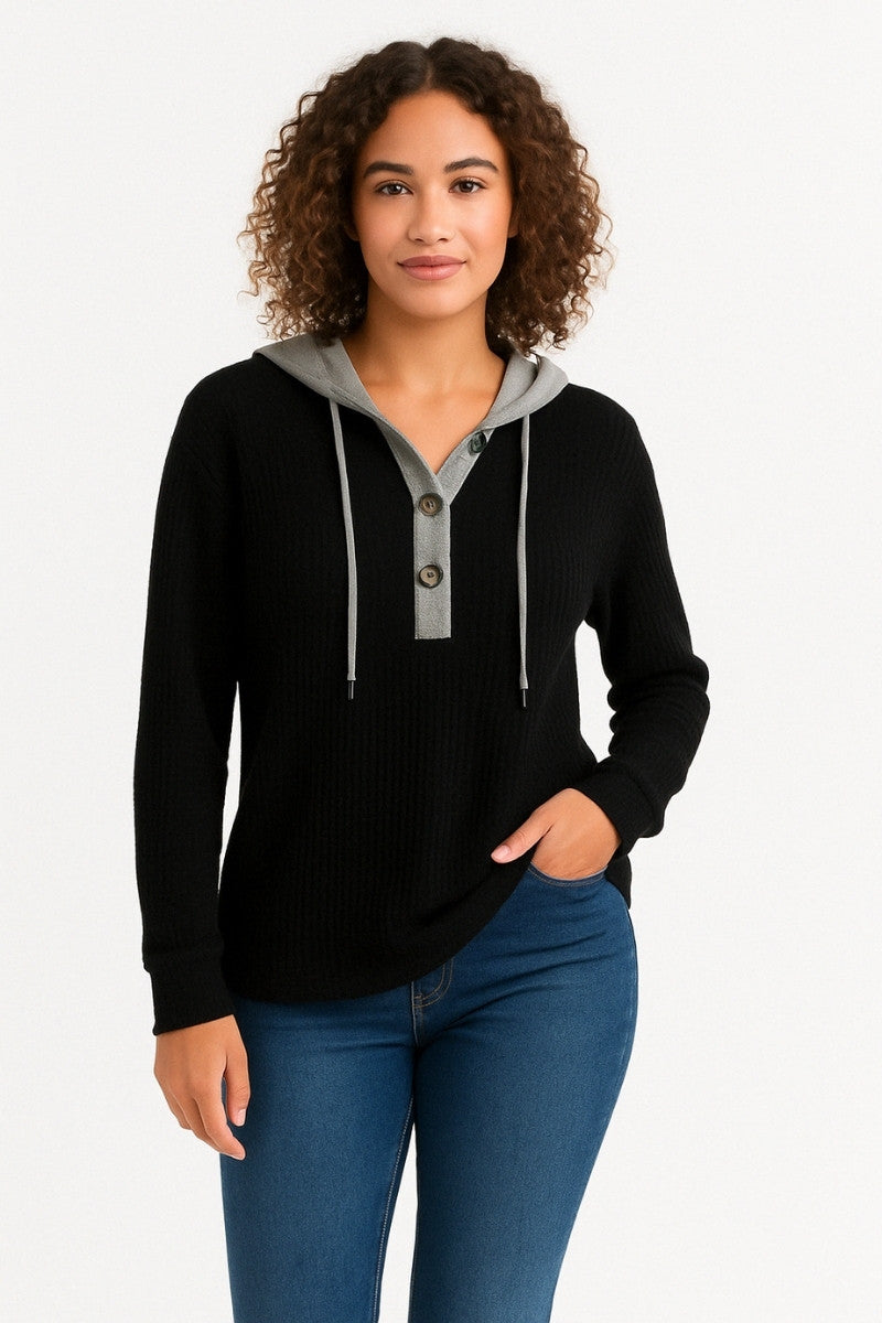 BlushEase Waffle Hoodie