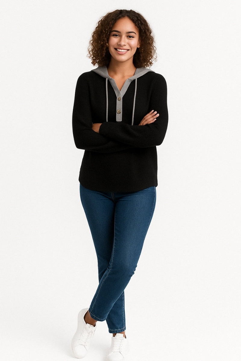 BlushEase Waffle Hoodie