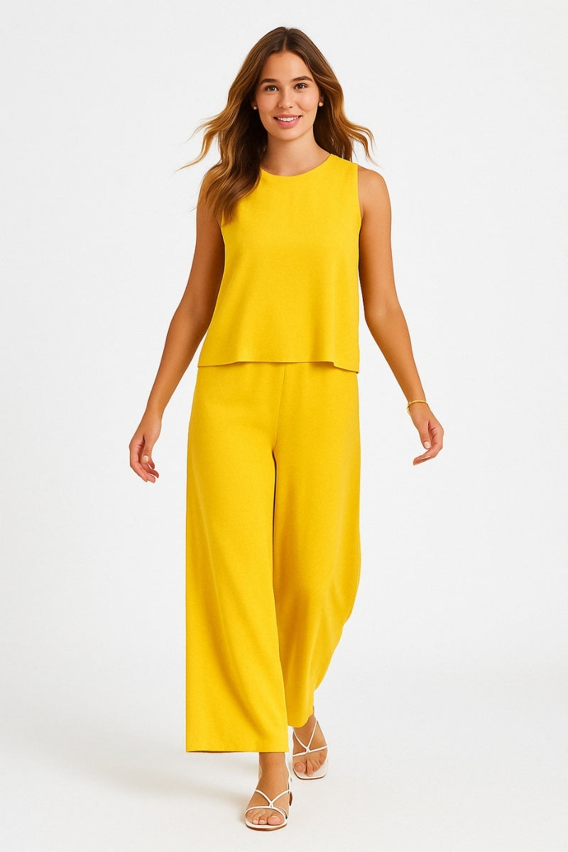 Chic Linen-Feel Two-Piece Set
