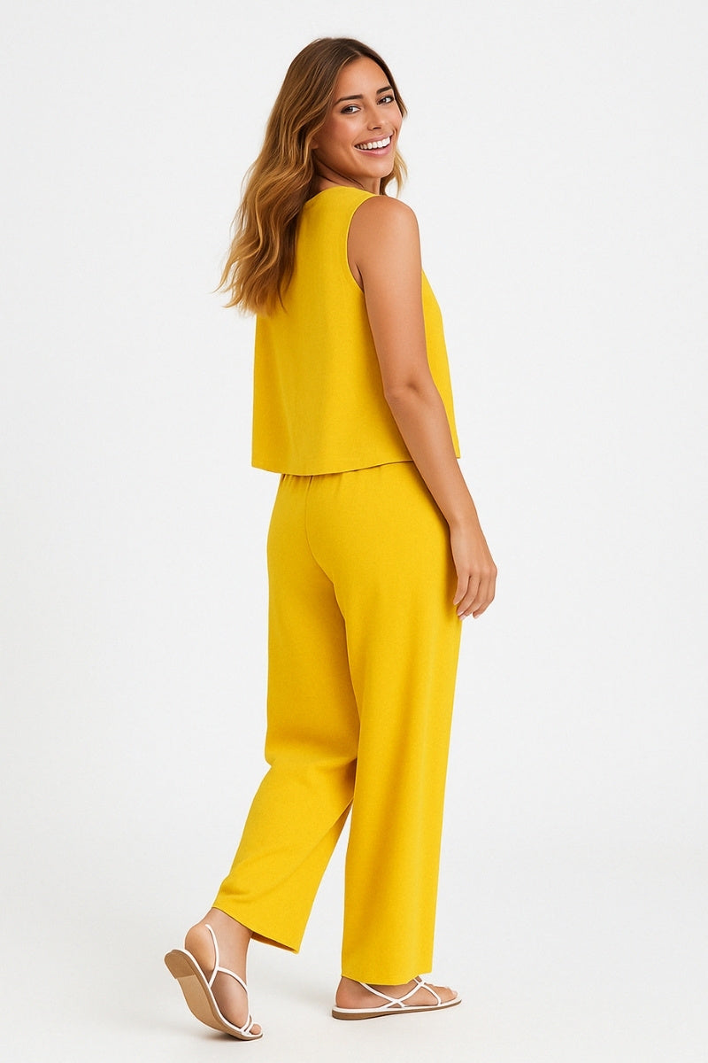 Chic Linen-Feel Two-Piece Set