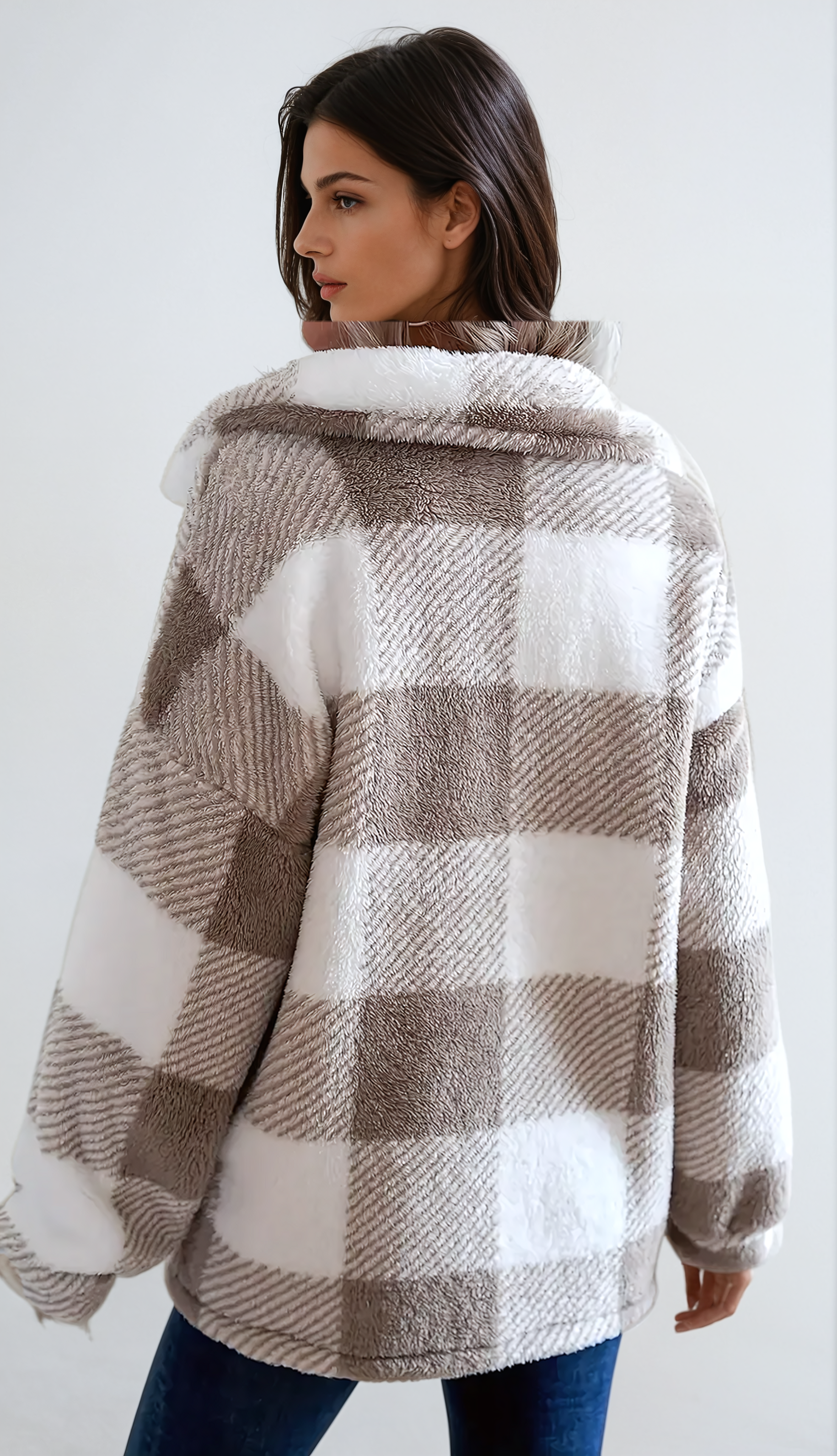 Plaid Sherpa Coat