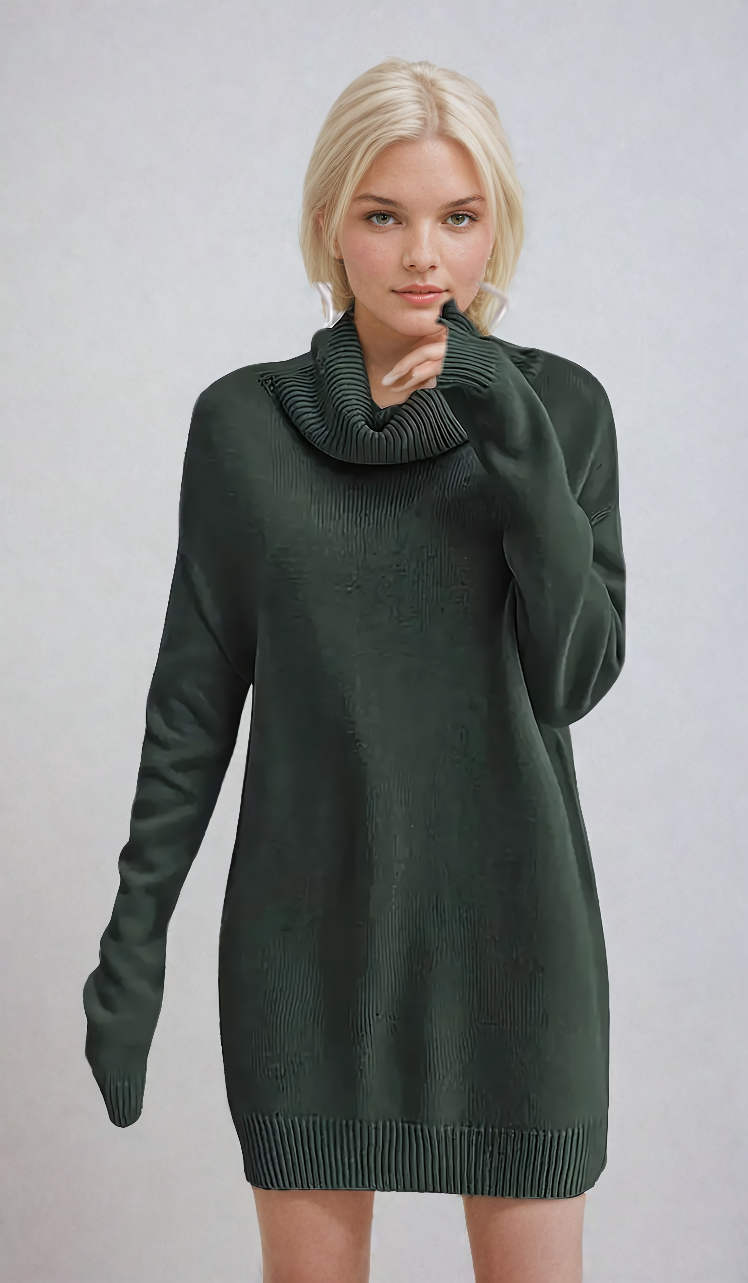 Eleganter Gebreide-Rollkragenpullover mit Lange Mouwen