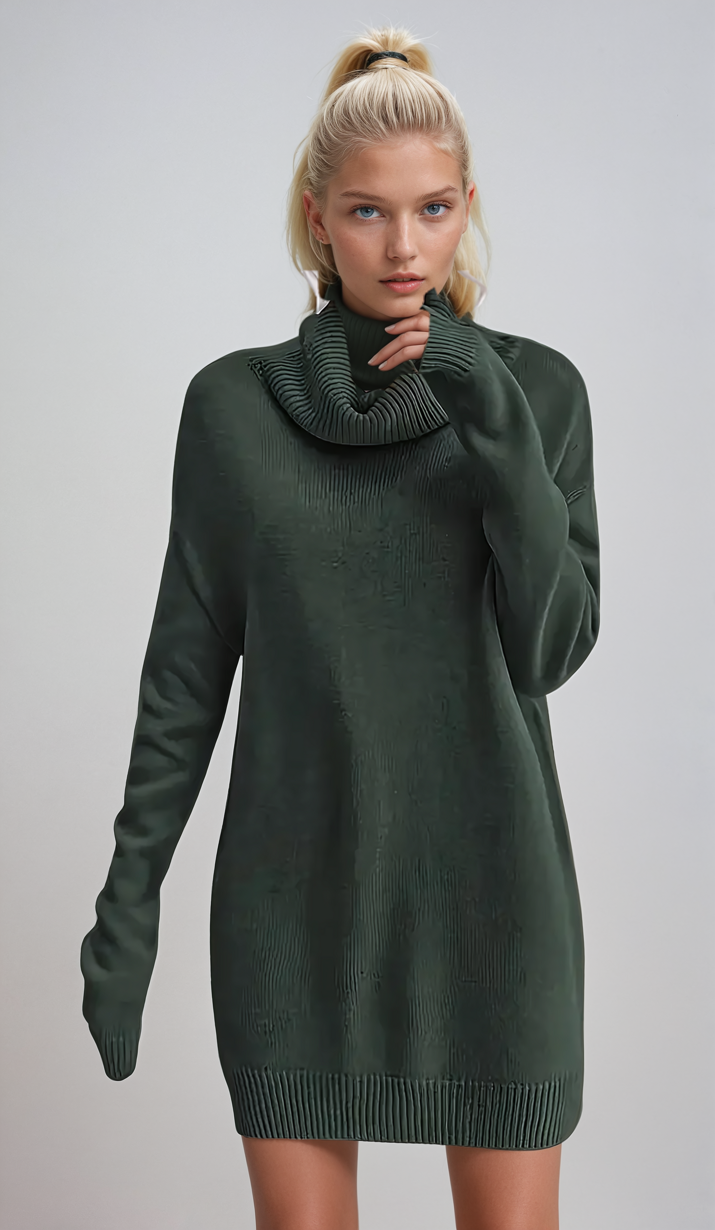 Eleganter Gebreide-Rollkragenpullover mit Lange Mouwen