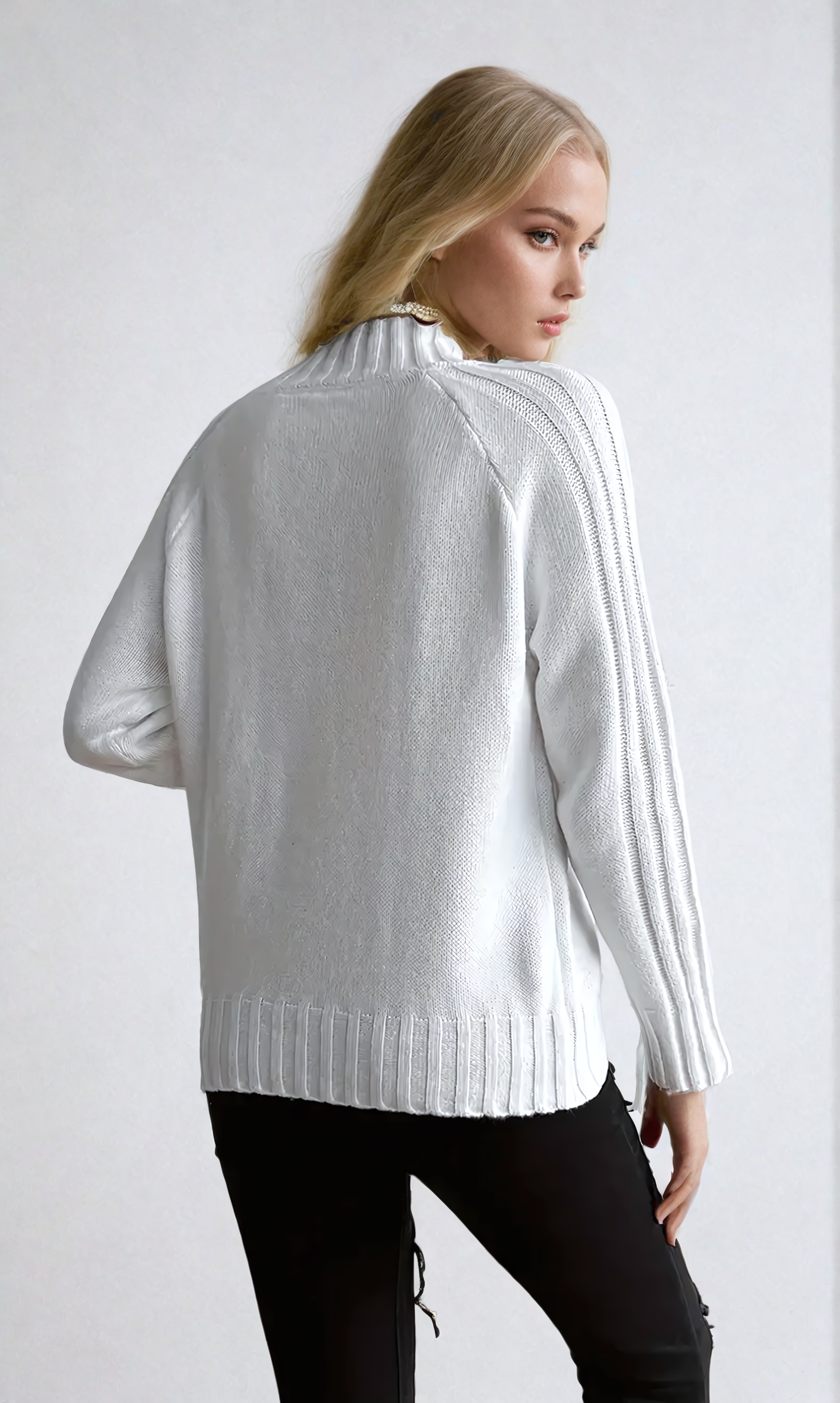 Eleganter Gebreide-Rollkragenpullover