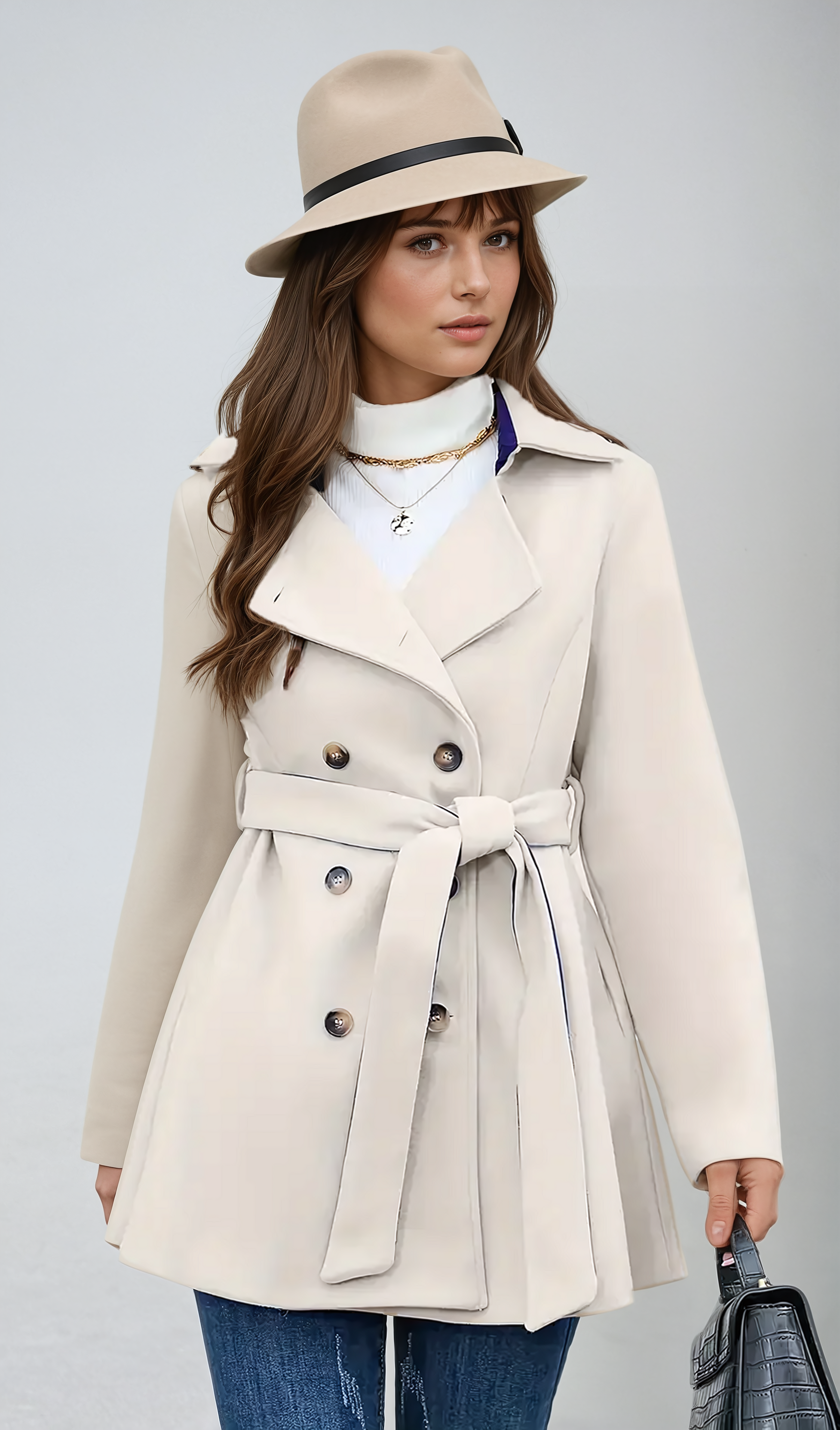 Breasted Belted Coat