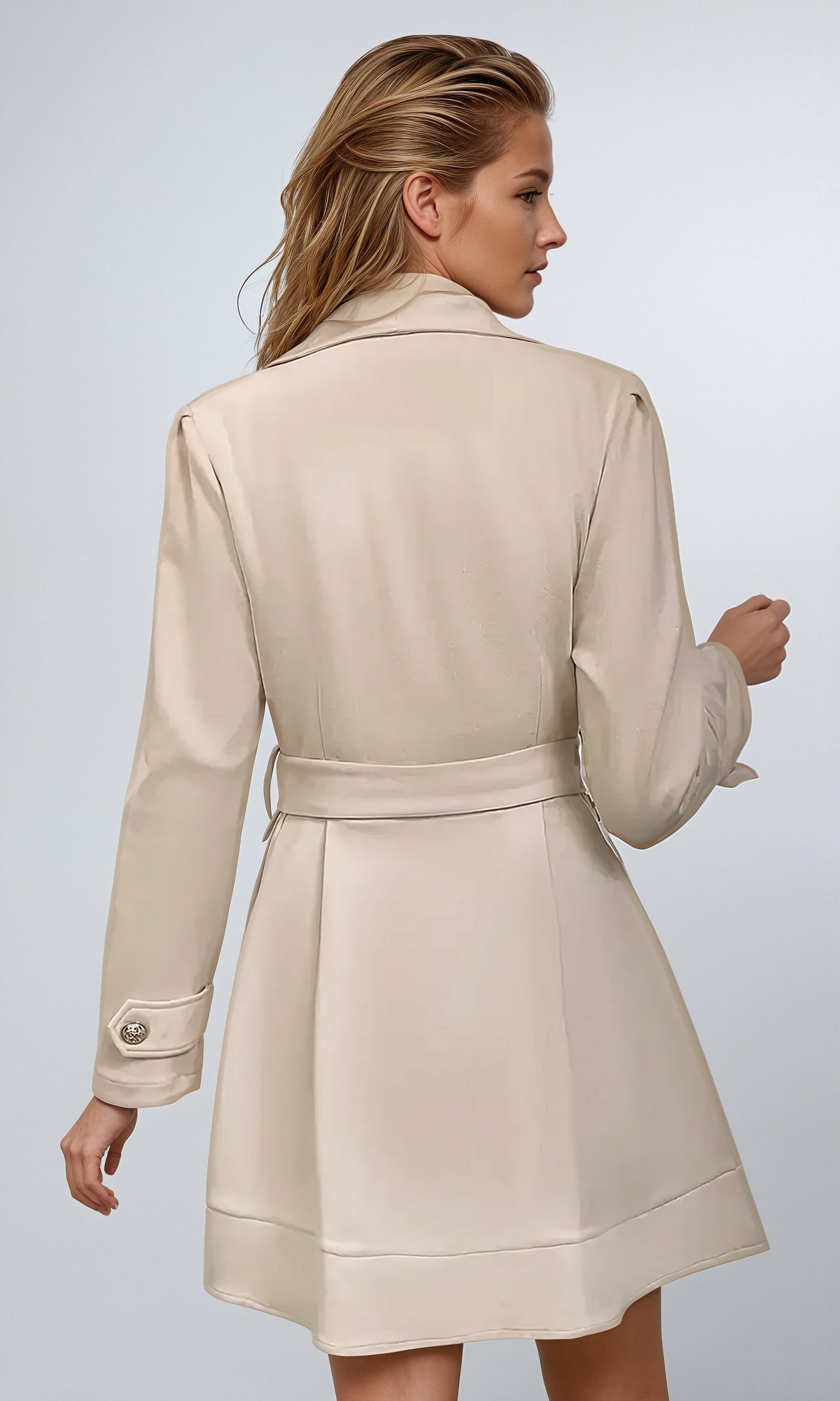 Chic Open-Front Trenchcoat met Tailleband